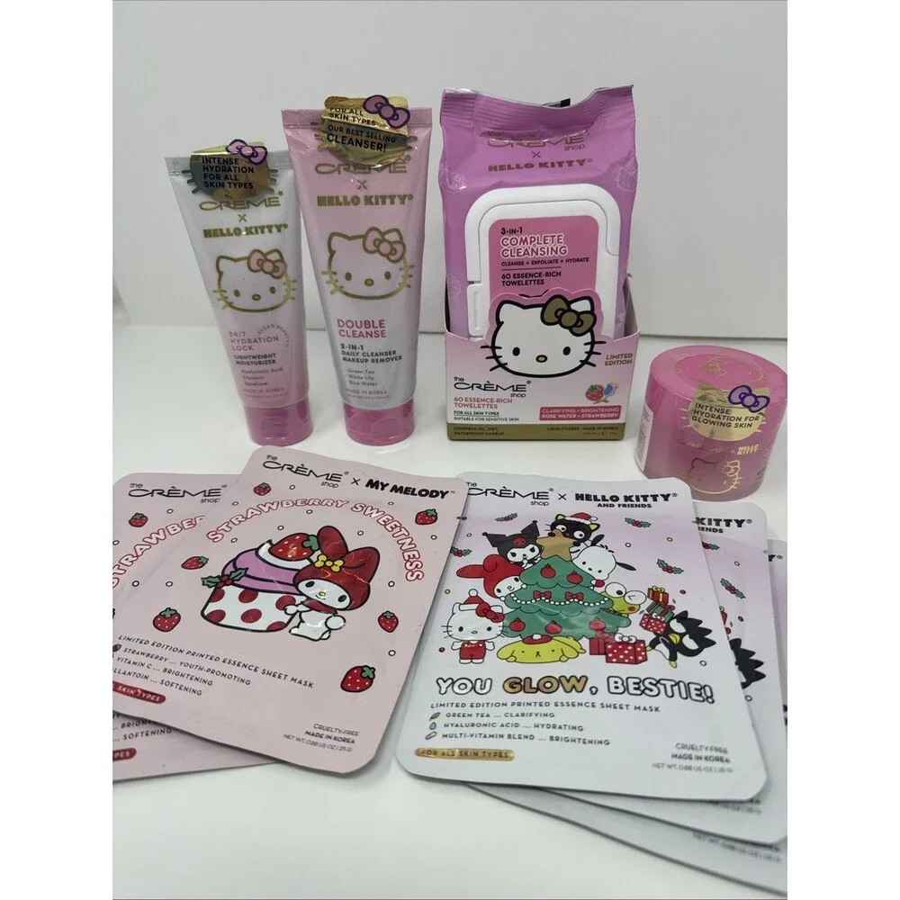 The Crème Shop x Hello Kitty Skincare Collection 9 Pack NEW SEALED pink water